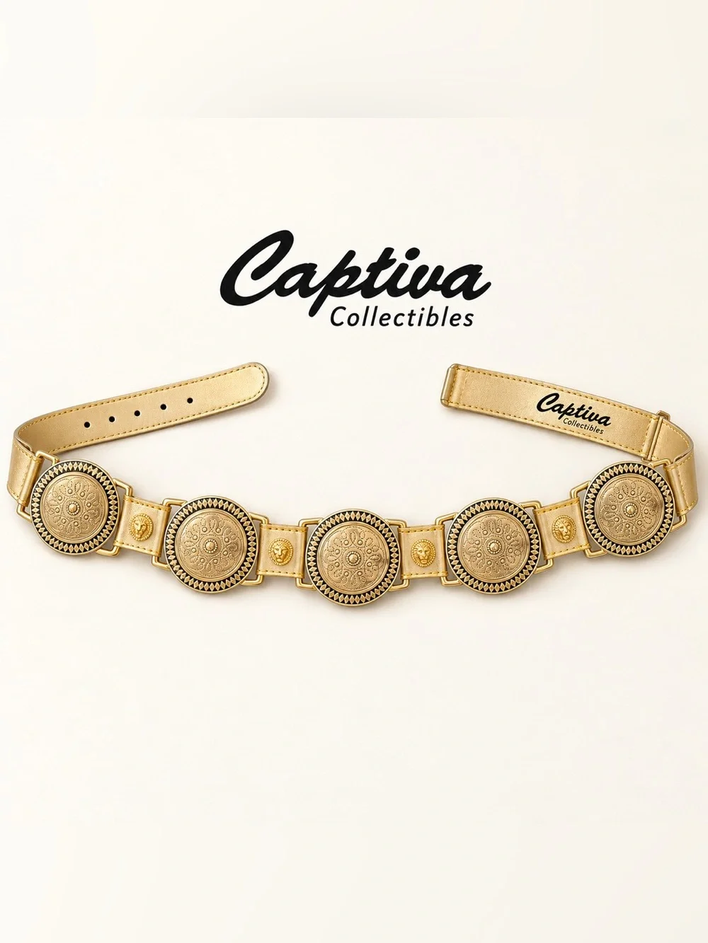 Vintage Captiva Collectibles Gold Concho Medallion Belt Size Small